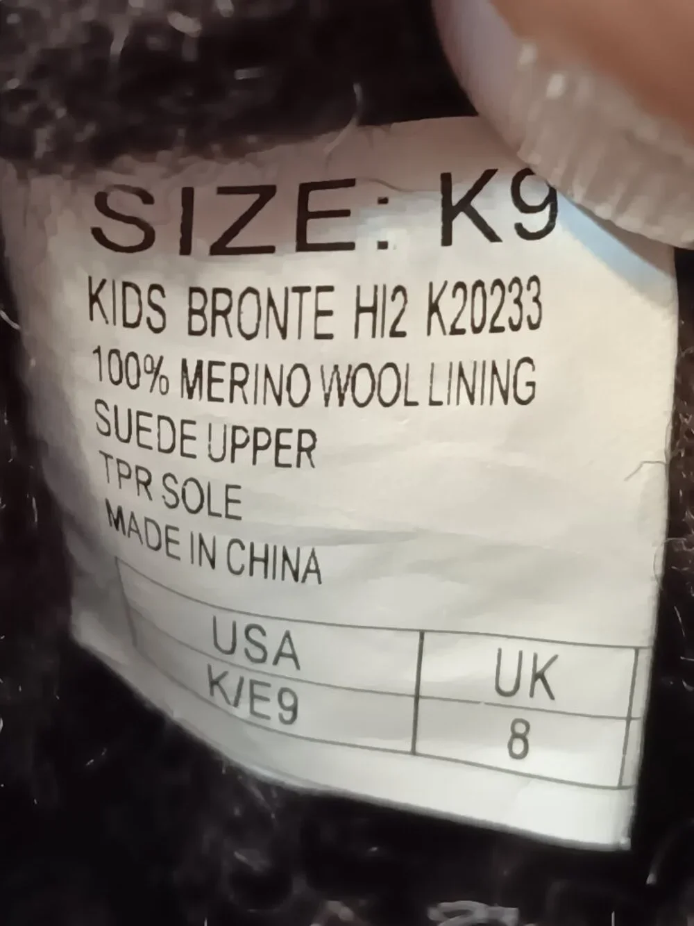 Emu Australia Kids Toddler 'Bronte Hi' Brown Suede Merino Wool Boots sz 9